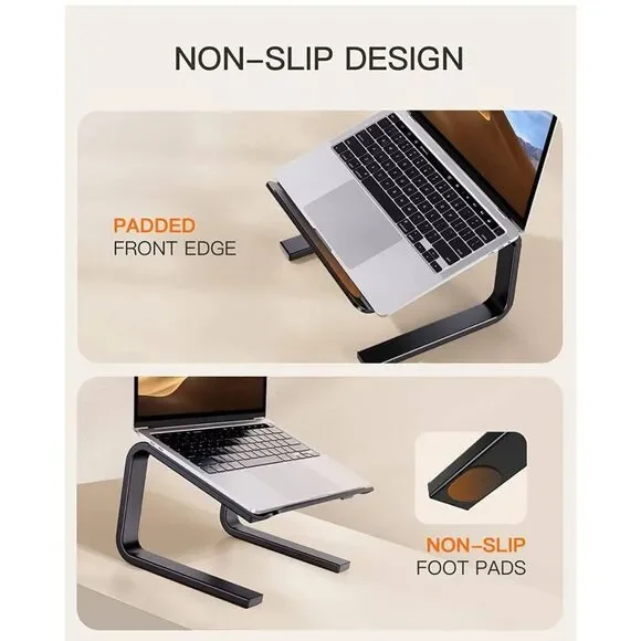 Ergonomic Laptop Stand Riser Compatible with 10-15.6” Laptop Black - Picture 6 of 6